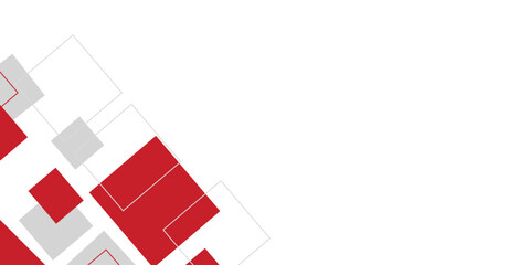 White background with abstract red grey square decoration. Vector illustration for modern presentation background, brochure design, business card background, website slider, landing page