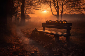  Whispers of Halloween Pumpkins in the Mist