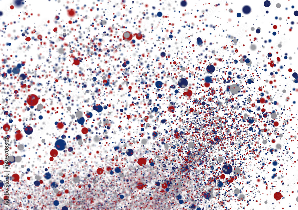 Poster Abstract Red Blue Gray Bubbles Particle Background