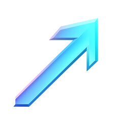 Sleek Arrow with Smooth Gradient Transitions in Icy Isolated on Transparent Background