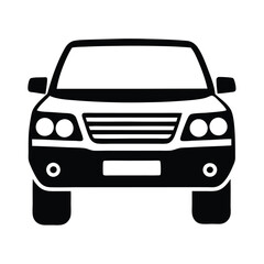 Car icon, Simple Black Vehicle Silhouette, SUV silhouette, Classic Station Wagon Silhouette Vector