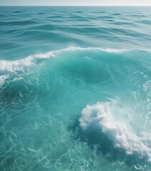 Sparkling turquoise water with gentle wavelets and soft white foam ,  ocean view,  whitecaps,  seascape