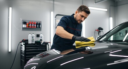 Professional Car Detailing Expert Polishing and Paint Correction for a Showroom Shine