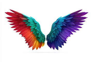 Obraz premium Colorful wings isolated illustration on white background