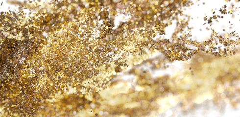 Abstract gold sparkle, bokeh, and shiny texture. Perfect for festive designs.