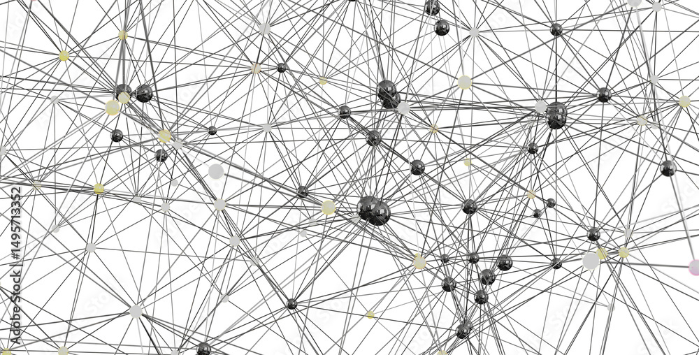 Poster Abstract image of a complex network.  Ideal for technology, connectivity, and global concepts.