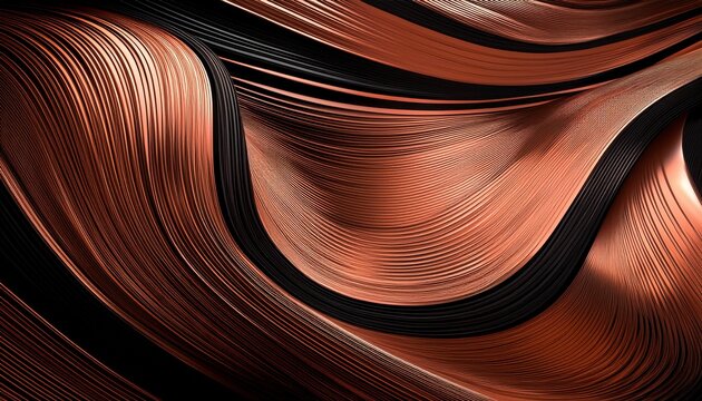 abstract copper and black wave form background