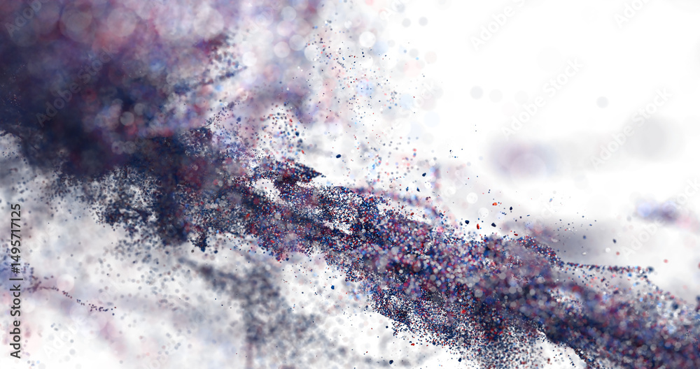 Fototapete Stunning abstract image of a colorful particle cloud. Perfect for design projects needing a modern, artistic fe