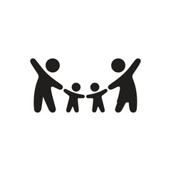 Happy Family Icon Vector Isolated on White Background
