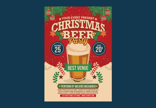 Christmas Beer Party Flyer