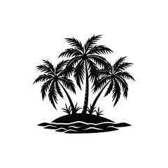 tropical island with palms