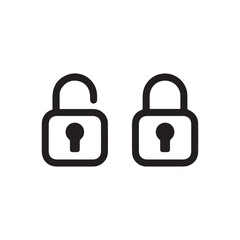 Locked and Unlocked Padlock Vector Icon for Security Privacy and Access Control