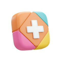 Obraz premium カラフル可愛い医療アプリアイコン