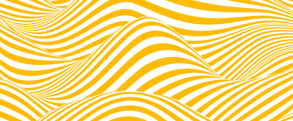Pattern pasta background with ramen spaghetti. Vector line Italian noodle. Abstract wave texture with yellow lines. Illustration of Chinese gourmet with geometric waves.
