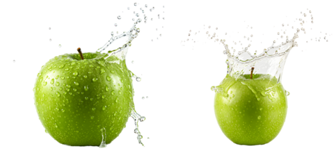 瑞々しい緑リンゴ水しぶき