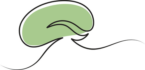 Seed plant minimalist line art drawing. 