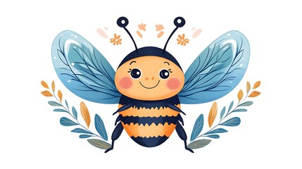 可愛いミツバチのイラスト 水彩風