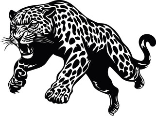 black leopard vector illustration