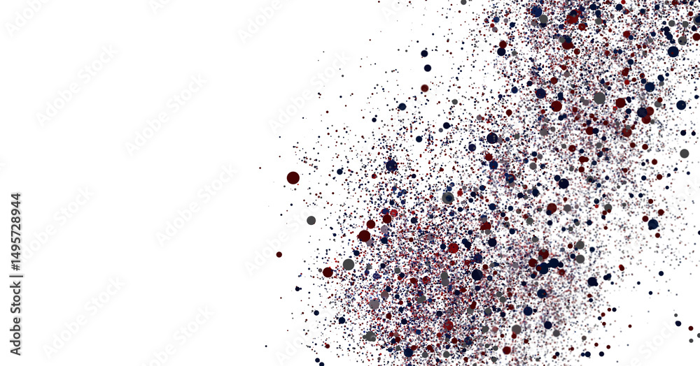 Poster high-res abstract background with red, blue, grey particles. ideal for websites, presentations, and 