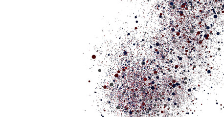 High-res abstract background with red, blue, grey particles. Ideal for websites, presentations, and design proj