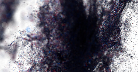 Stock photo of abstract particle background.  Blue, red, white colors. Perfect for design.