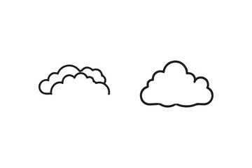 Creative Cloud Outline Icon Detailed Black Vector Art, Isolated on White Background
