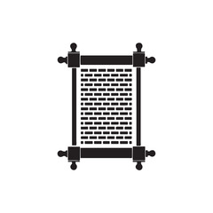 Creative Scripture Scroll Icon Detailed Black Vector Art, Isolated on White Background.