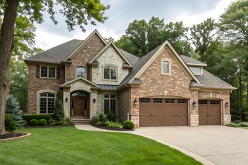 Obraz premium Luxury Farmhouse Style Home With Wraparound Porch