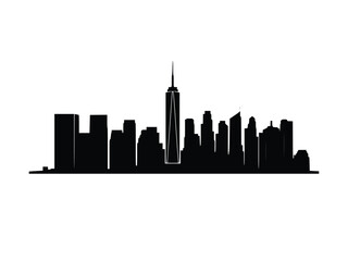 Naklejka premium hand drawn vector silhouette of city, skyline