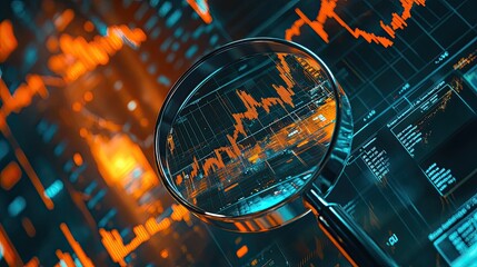 Magnifying Glass Over Financial Stock Market Data