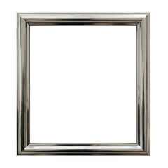 Square metal frame with rounded edges, a glossy surface, against a solid black background