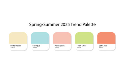 Spring/Summer 2025 Color Palette – Fresh, Light, and Nature-Inspired Tones with HEX Codes for Designers, Stylists, Creators, and Apparel Artists