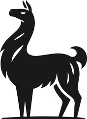 llama alpaca silhouette animal vector drawing