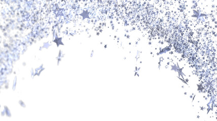 Sparkling silver stars on white. Perfect for holidays, celebrations, and more!