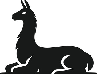 llama alpaca silhouette animal vector drawing