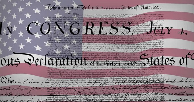 Initiating with American flag and document revealing text, fading date, forming emblem