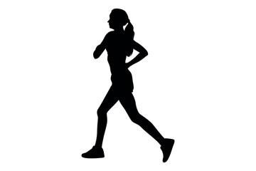 Vector art of Silhouette of a woman standing with hands on hips isolated on white background