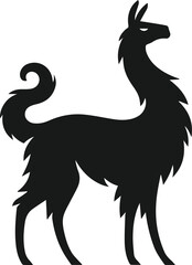 llama alpaca silhouette animal vector drawing