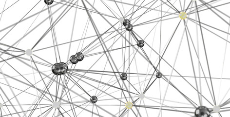 Obraz premium Abstract background image of a complex network with interconnected nodes. Ideal for technology, science, and connection concepts.