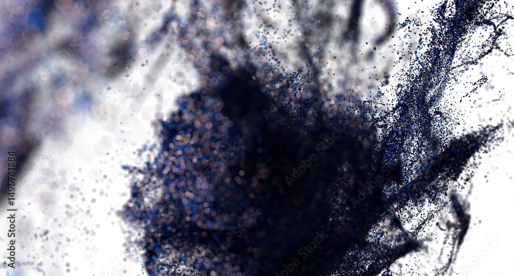 Aufkleber High-resolution image of a blue particle explosion. Perfect for backgrounds or design elements.