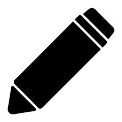 Black Pencil Icon Illustration For Writing, Drawing, Editing, or Design Purposes
