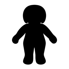 Full silhouette of a pudgy, rotund, stout, and round figure on white