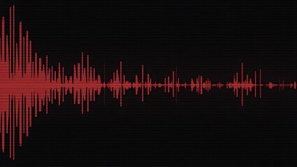 Abstract Audio Visualizer with Red Waveform on Black Background for Graphic Designs
