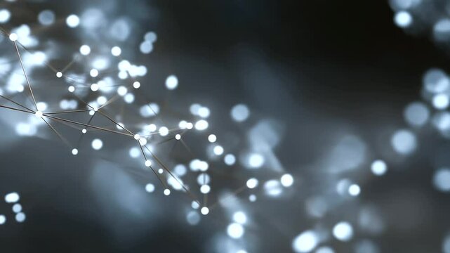 Abstract Machine Learning Model with Glowing Nodes and Pathways