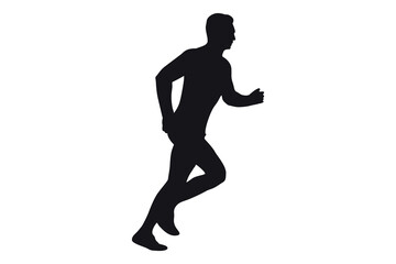 Vector art of Silhouette of a man running isolated on white background