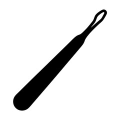 Black Silhouette of an Earwax Removal Tool, Hygiene and Health Accessory