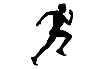 Vector art of Silhouette of a man running isolated on white background