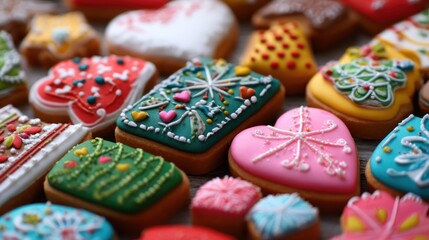 A Colorful Collection of Christmas Gingerbread Cookies