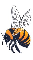 Obraz premium 飛翔するミツバチのイラストレーション
