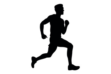 Vector art of Silhouette of a man running isolated on white background